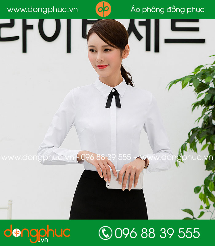  Đồng phục áo sơ mi màu trắng